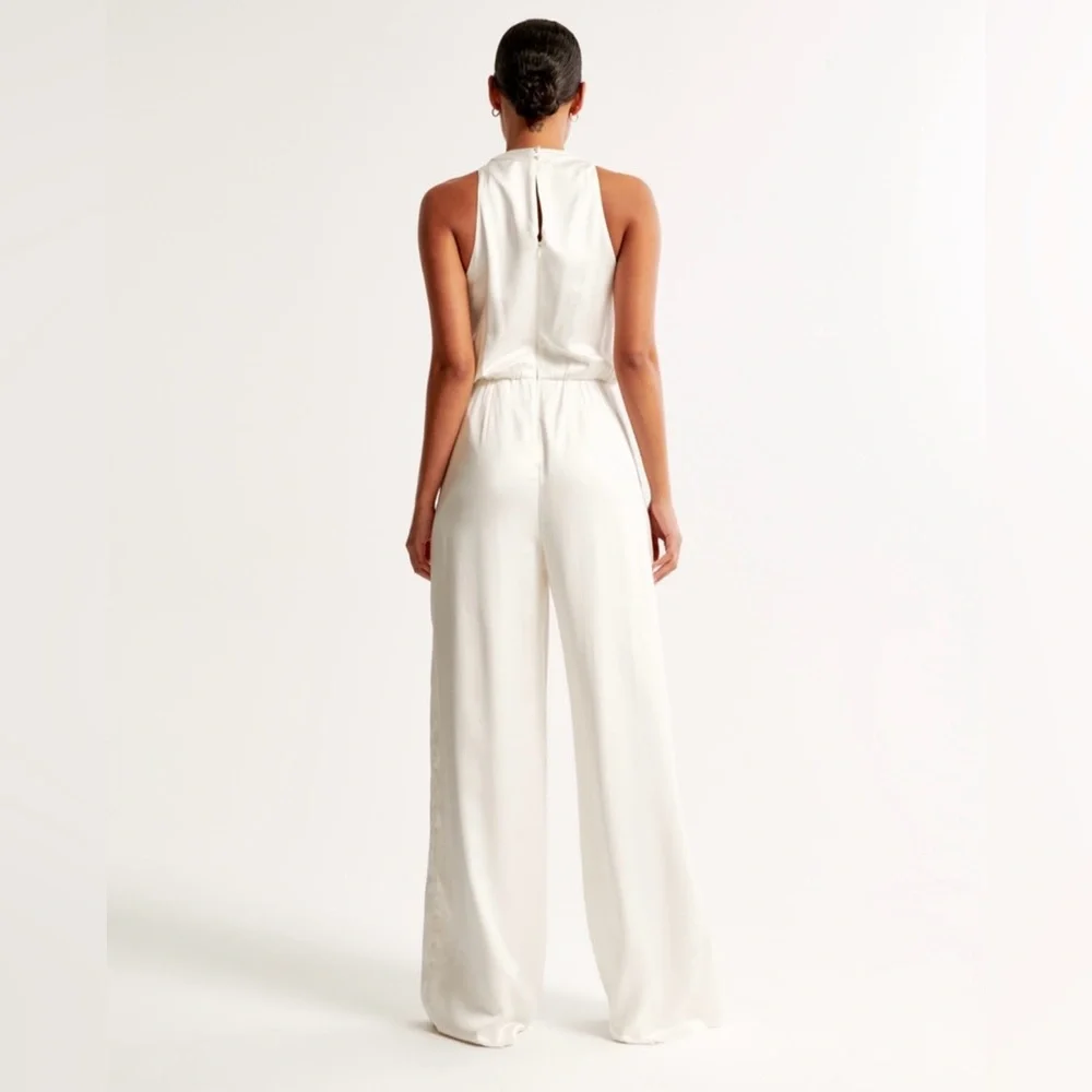 Abercrombie High Neck Draped Jumpsuit Petite XXS - Picture 5 of 6
